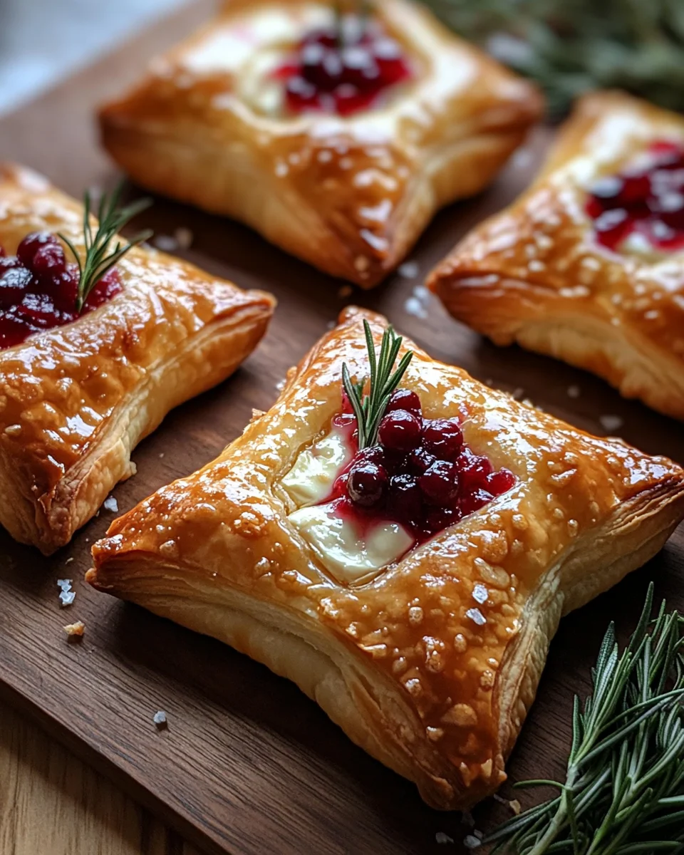 Blätterteigsterne mit Brie und Cranberrys