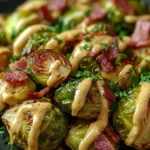 Gebackener Rosenkohl mit Speck und Senfsoße