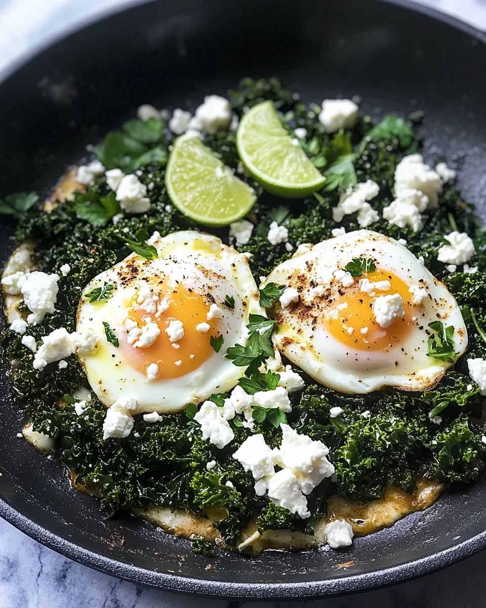 Grünkohl-Shakshuka mit Feta und Limette