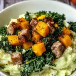 Kartoffelbrei mit Grünkohl, Kürbis und Bergwurst – Comfort Food für kalte Tag 🍲❄️