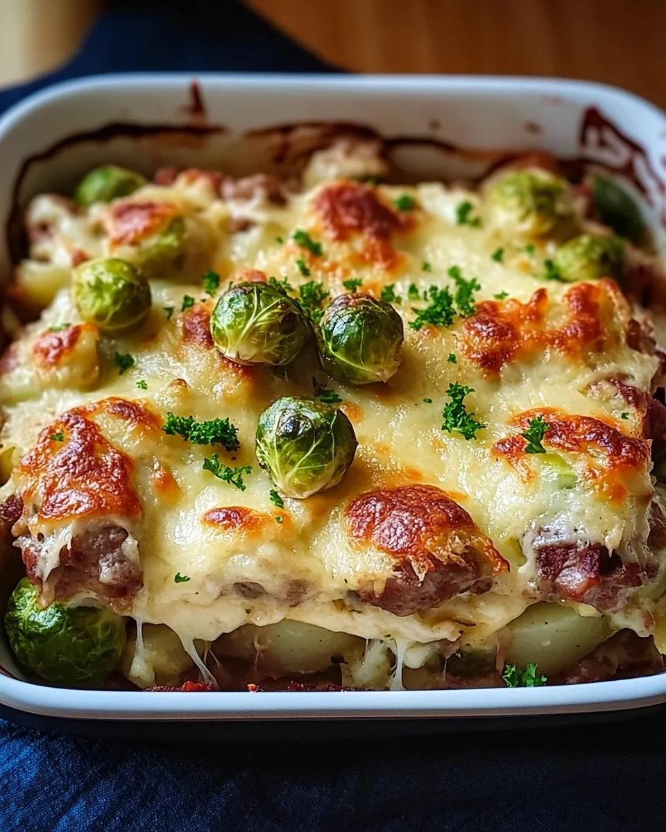 Kasseler-Rosenkohl-Auflauf