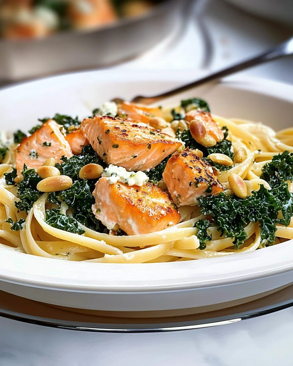 Rezept Schnelle Pasta mit Grünkohl und Lachs