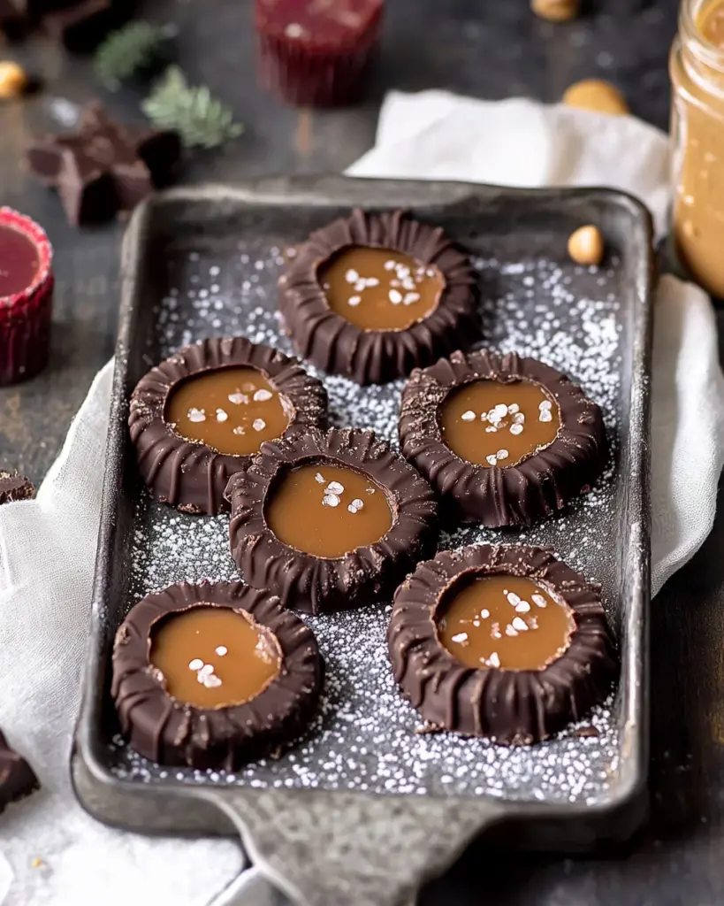 Schokoladen Spitzbuben mit Salted Caramel
