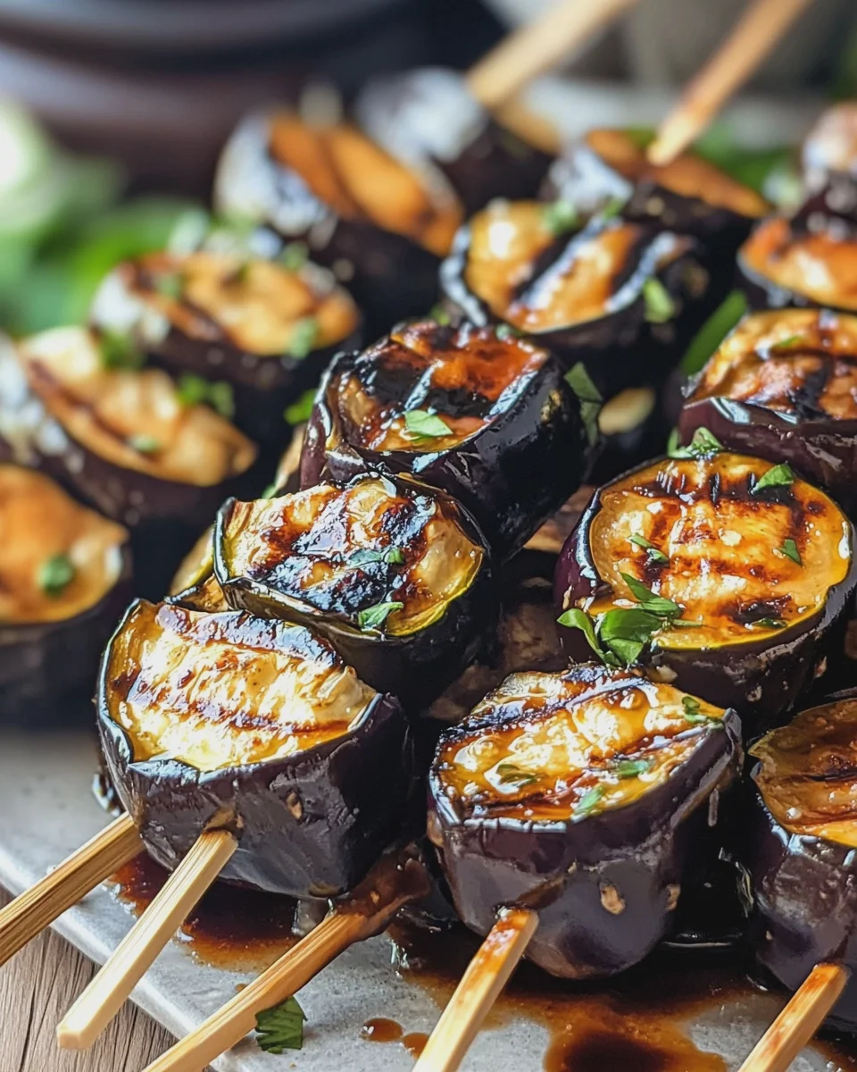 Auberginen-Zucchini-Spieße mit Balsamico-Glasur