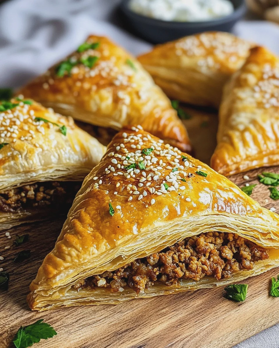 Blätterteigtaschen mit Hackfleisch
