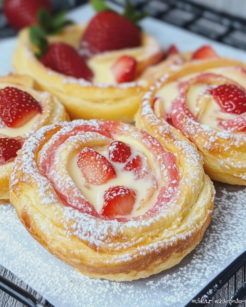 Erdbeer-Pudding-Schnecken