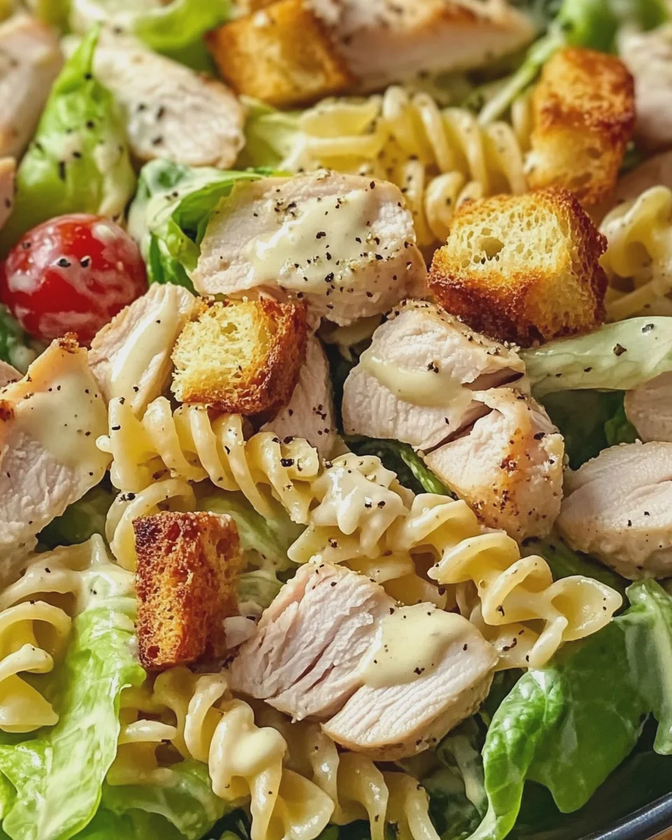 Hähnchen Caesar Nudelsalat