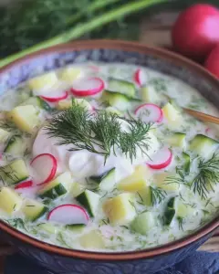 Okroschka vegetarisch (russische kalte Suppe / Sommersuppe)